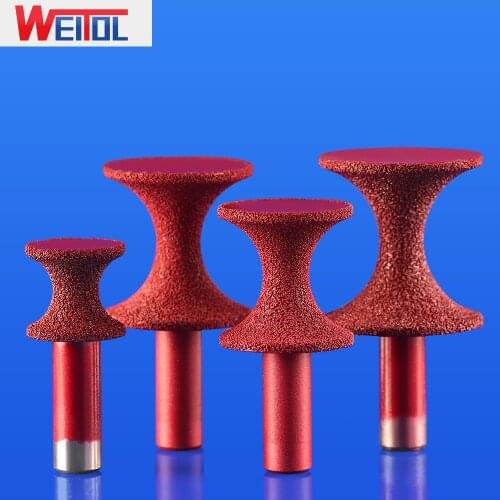 WeiTol 1pcs free shipping diamond emery half round router bits 12.7mm stone bits for granite engraving milling cutter