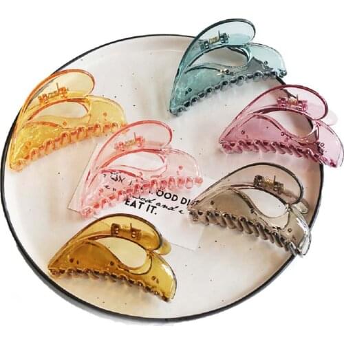 1pcs New Transparent Acrylic Hair Claw Girls BB Hairpins Hair Carb Love Heart Women Headwear Hair Accessories