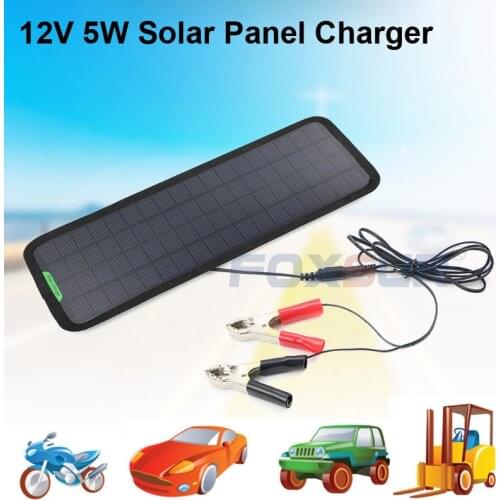 HOT 12V 5W Solar Panel Charger Car motorcycle Scooter 12V Solar Cells Battery Charger Car battery maintenance High efficiency