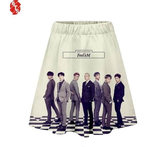 BTOB 3D Printed Skirts for Women Kpop Fashion Style Streetwear Short Skirts 2019 Hot Sale Casual Skirt for Summer