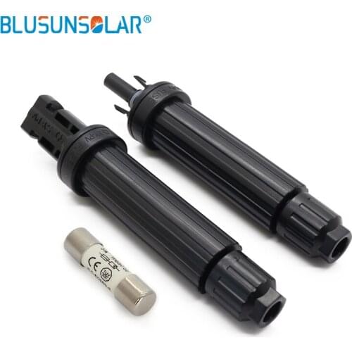 1 Pair Male and Female1500V DC New Waterproof PV Solar In Line Fuse Connector Hoder Overcurent Protection with 15Amp Fuse