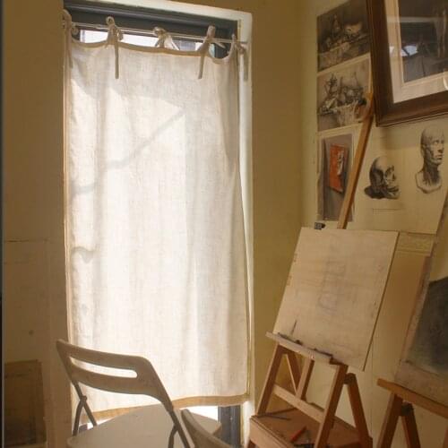 Japanese Nordic Decorative Door Curtain Fabric Plain Linen Doorway Partition Screen Home Decoration Accessories 1 Piece Pleated