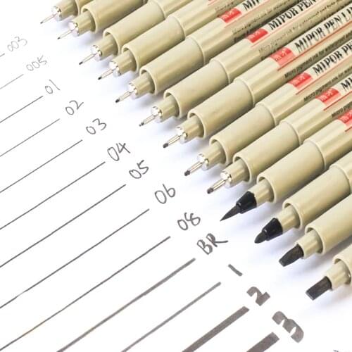 1 Pc Pigment Liner Manga Markers Pens Fast Dry Waterproof for Sketching Art Drawing Painting Brush Stationery School Supplies
