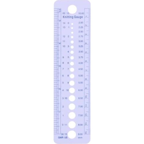 1pc Professional Knitting Needle Gauge Plastic inch cm Ruler Sewing Knitting Tools Accessories Knitting Gauge Rulers