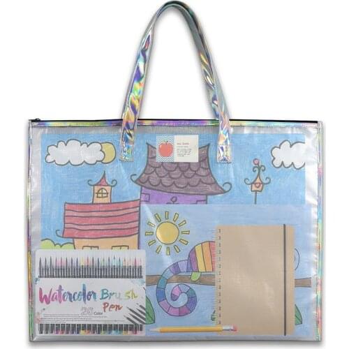 25x19inch Bulletin Board Poster Art Storage Pocket High Capacity Waterproof Paper Drawing Tote Bag Traver Pouch With Handle HOT