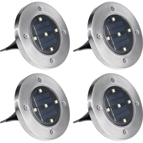 4pcs 5050SMD 5 LED Solar Ground Lights IP65 Waterproof Solar Garden Light Garden Pathway In-Ground Lights Outdoor