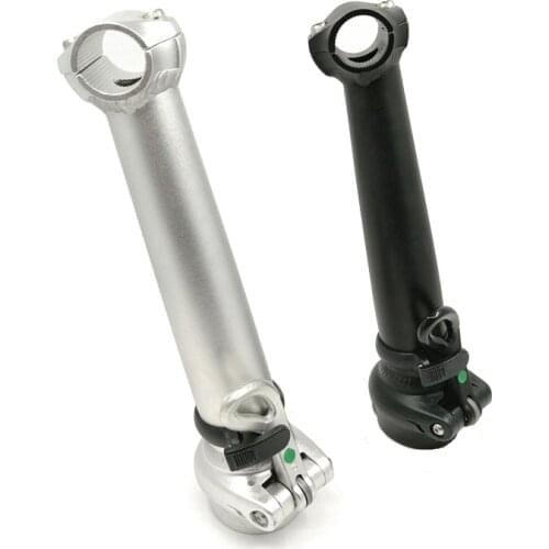 412 Folding Bike Stem 25.4mm-Handlebar 28.6mm-Fork 21.5cm Double Nut Fixing Inward Folding Stem Tube Black/Silver