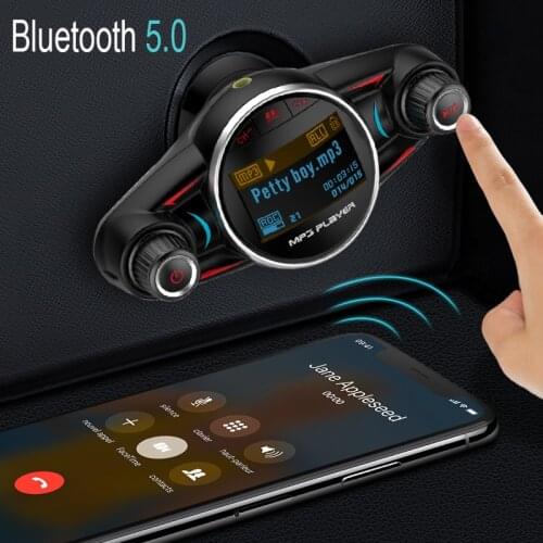 JINSERTA 2021 FM Transmitter Wireless Bluetooth 5.0 Car MP3 Player AUX Audio Receiver TF USB music players USB Charger