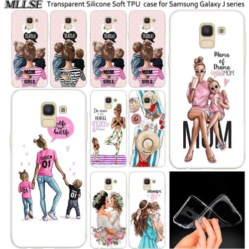 Hot Baby mom Girl and Boy Soft Silicone Case For Samsung Galaxy J2Pro J4 J6 J8 2018 J3 J5 J7 2016 2017EU Prime CORE Plus Fashion