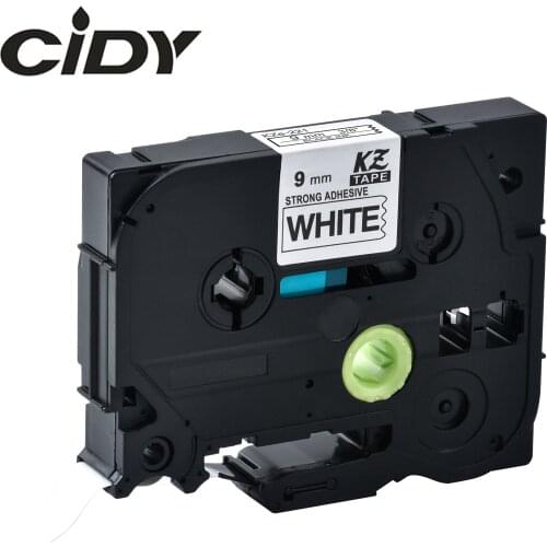 CIDY Tze-S221 Tz-S221 black on white strong adhesive label Compatible P touch 9mm tze S221 tz S221 Label Tape Cassette ribbon