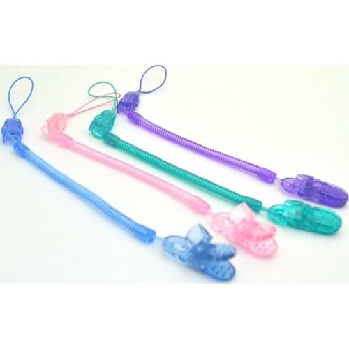 New 4 Colors Baby Infant Toddler Dummy Pacifier Spring Soother Nipple Clip Chain Holder Strap