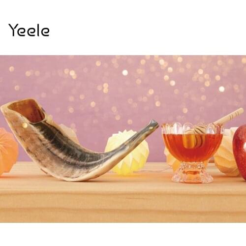 Yeele Jewish New Year Backdrop Rosh Hashanah Shofar Bible Glitter Dots Wood Board Party Photographic Background For Photography