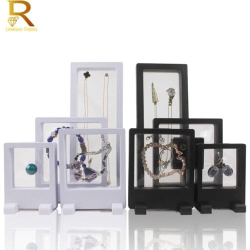 3D Album Floating Frame Earrings Jewelry Packaging Box PET Coin Key Display Stand Ring Diamond Case Gemstone Display Gift Box