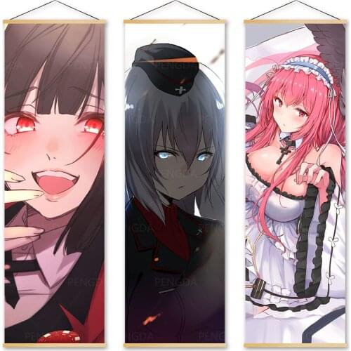 Canvas Home Decoration Kakegurui Picture Print Poster Wall Art Japanese Animation Role Wooden Scroll Hanging Painting Bedroom