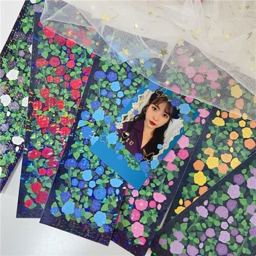 Ins Retro Rose Blingbling Cute Stickers Laser Star Photo Paster Mobile Phone Stationery Sequins Diy Creative Decorative Sticker