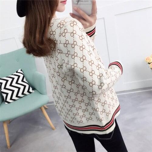 Luxury Design Women‘s Plaid Sweater Knitted Cardigan Coat Winter Stripe Loose Soft Wholesale Female Long Sleeve Fashion Knitwear