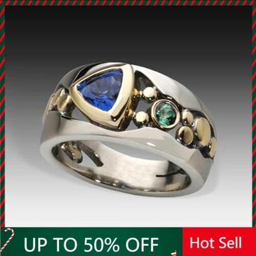 Vintage Hollow-out Band Ring Evening Dance Party Accessories Green Stone Graceful Tone Rings Jewelry for Mother Gift Anillos