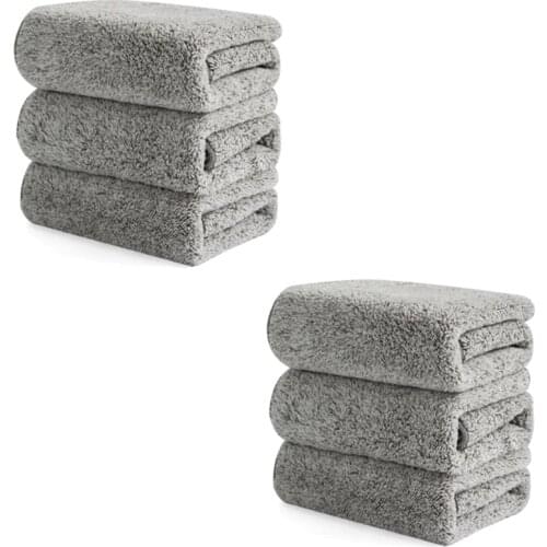 Dish Towel Bamboo Fiber Dish Cloth Thick Kitchen Cloth, Absorbing Water, No Lint, No Oil, Easy to Clean, 6PCS