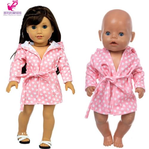 40cm new born baby doll pink bathrobe 17 inch Nenuco Ropa y su Hermanita toy doll outfit 18 inch girl doll nightgown
