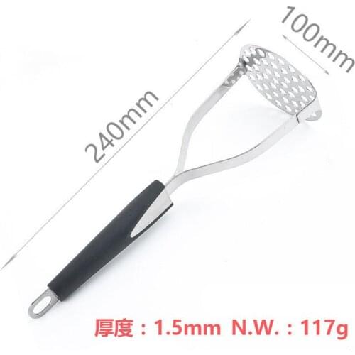 Stainless Steel Potato Masher With Broad Mashing Plate for Smooth Mashed Potatoes Fruit Vegetable Tools Press Crusher