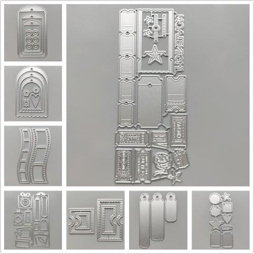 28 Styles) Label Metal Cutting Dies DIY Scrapbooking Paper Photo Album Crafts Knife Mould Cards Blade Punch Stencils for Decor