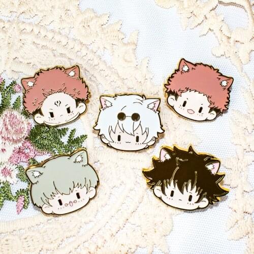 Handmade Anime Jujutsu Kaisen Metal Badge Gojo Satoru Cosplay Props Button Brooch Pins Collection Medal Costume Souvenir Gifts