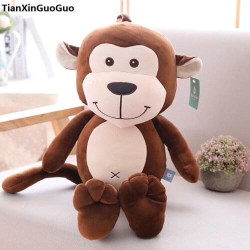 Lovely monkey plush toy about 40cm cotton brown monkey soft doll birthday gift h0708