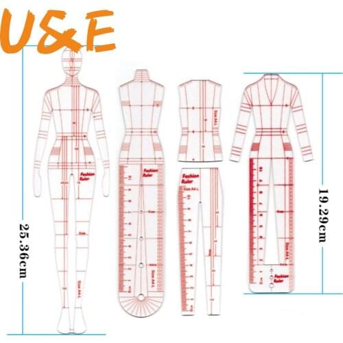 Male Fashion Ruler Garment Design Effect Style Men Drawing Template Ruler Original Design Model 25cm Height