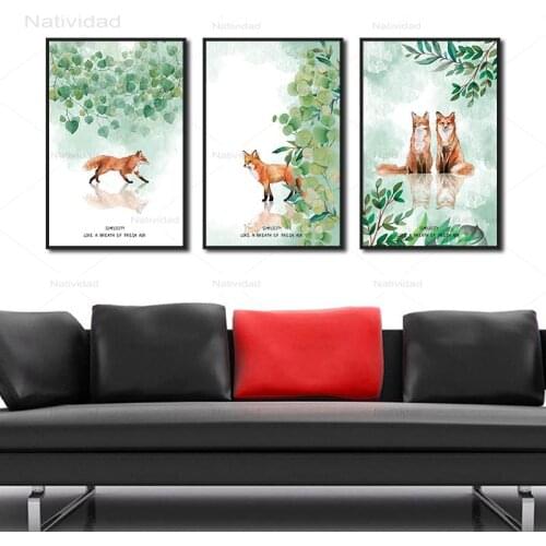 Wall Pictures Lovely Little Orange Fox In The Forest Realist Canvas Painting Decoration for Dining Room Living Room No Frame