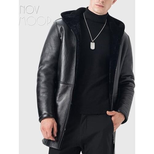 Мужские куртки из овчины Novmoop China At AliExpress