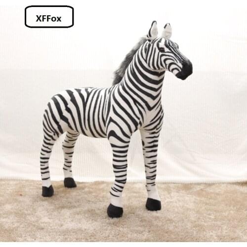 Huge plush simulation zebra toy big standing zebra doll birthday gift about 110x85cm xf0726