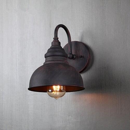 Industrial wind retro rust-colored waterproof outdoor wall lamp American creative courtyard balcony stairs exterior wall light