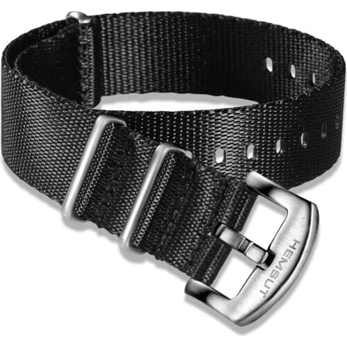 Nato Watch Band Nylon Black One piece Replace Seatbelt Watch Straps For Men or Women Watch 18mm 20mm 22mm 24mm