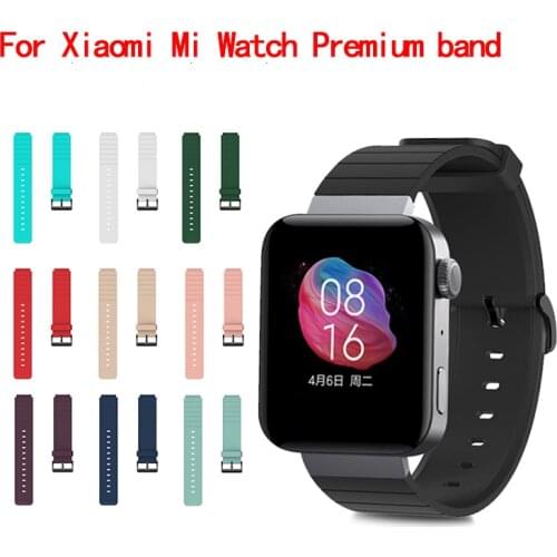 Sport silicone strap For Xiaomi Smart Mi Watch Standard Bracelet Wriststrap For Xiaomi Mi Watch Premium band MiWatch Accessories
