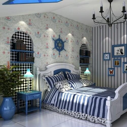 Meduterranean Style wallpaper rolls for children boy bedding room kids room map wall paper roll for children house wallcoverings