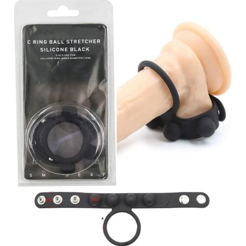 Silicone Penis Ring Ball Stretcher Penis Extender for Men Sex Erectile and Delay Ejaculation Cock Rings Adult Toy Scrotum Fetter