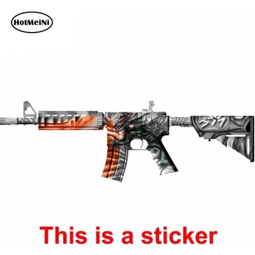HotMeiNi 13cm For CSGO M4A4 Fashion Car Stickers Vinyl Material Decal Anime Car Accessories Waterproof For JDM SUV RV