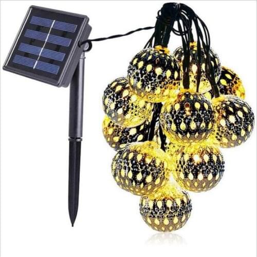 LED Moroccan Ball Crystal Ball String Light Garden String Lights Solar Lamp Power LED String Fairy Solar Garlands Decor Lights