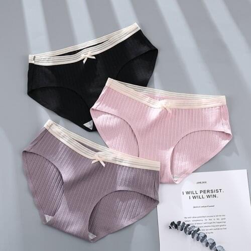 Cotton Women Panties Antibacterial Briefs Sexy Seamless Panty Breathable Underwear Set Japanese Lingerie 3 Pcs/lot Dropshipping