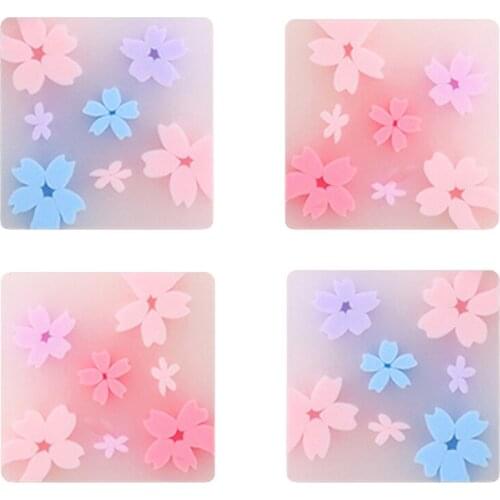 YYDS 1 Piece Cute Cherry Blossoms Pencil Erasers Sakura-shaped Style Cylindrical Translucent Erasers School Stationery