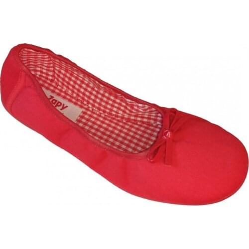 Zapy red Pique ballet pumps