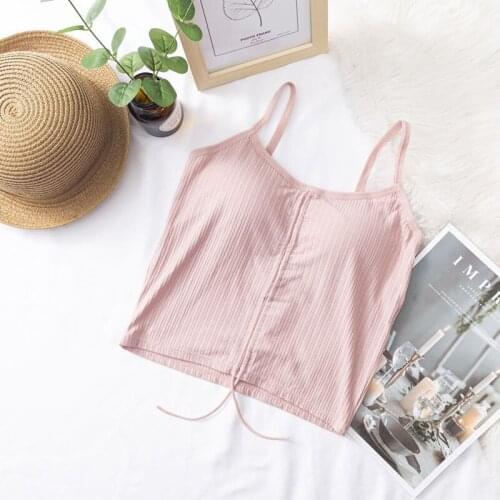 Women Crop Tank Top Sexy Underwear Female Lingerie Tops Camis Basic Tops With Chest Pad Sleeveless Fashion Padded Camisoles