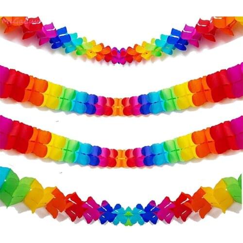 1pc 3Meter Paper Garland Pull Flower Party Streamer Tissue Paper Hanging Flower Garland Birthday Wedding Layout Venue Decoration