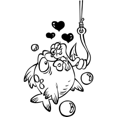 12.7*21.3CM Fishing Club Fish Funny Car Sticker Fashion Car Styling Decoration Decal Black/Silver C4-0765