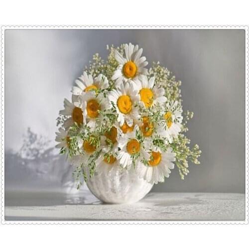 3D Little Daisy 60x75cm Diamond Embroidery Diy Diamond Square Drill Rhinestone Pasted Crafts Needlework Home Decoration