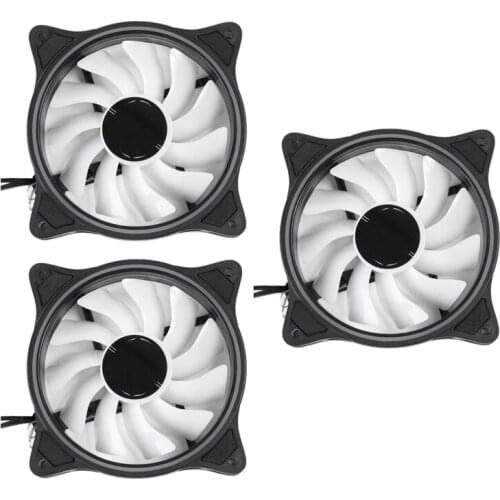 4 Pin 120mm Cool Fan Pc Fan Solar Eclipse Effect Internal Rainbow External Interntl RGB Silent Fan for Pc Cooling 3Pack