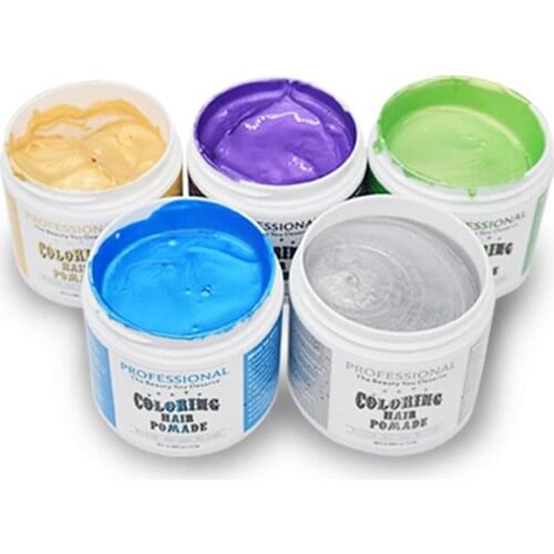 5 colors 113g Disposable hair Color Wax Dyeing one-time DIY molding paste Silver Grandma Green Hair Dye Wax Mud Cream