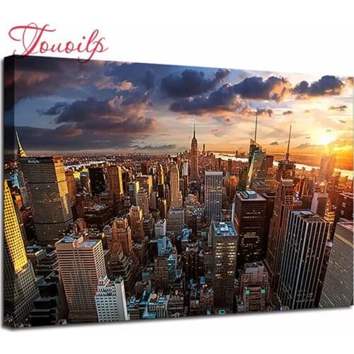 5D Diy Diamond Painting New York City Building Diamond Mosaic Full Square round drill Diamond Embroidery Cross Stitch