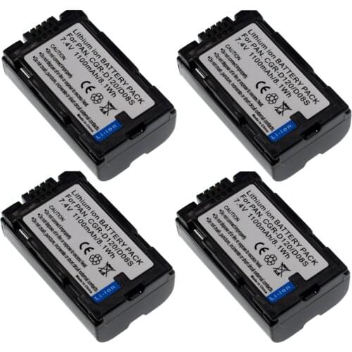 4pk Battery for Panasonic PV-DBP8 BP8 DAC11 DV51 CGR-D08 D08R NV-DS60 DS65