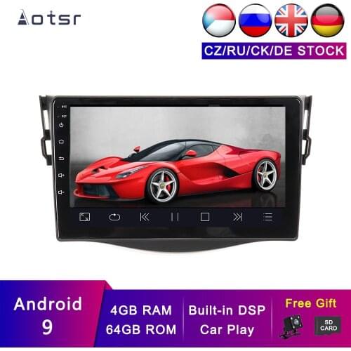 AOTSR Android 9 Car GPS For TOYOTA RAV4 2006-2012 Car Navigation Auto Tracker Tape Recorder DSP Stereo Head Unit 4GB + 64GB